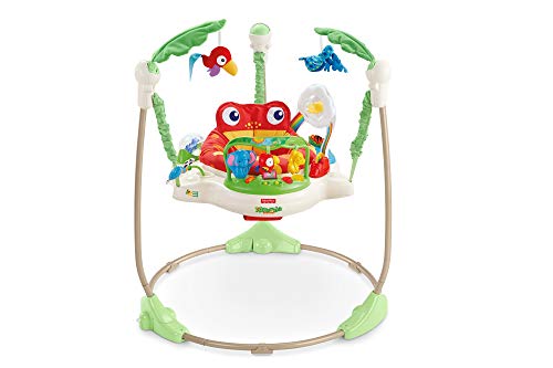 Fisher-Price Centro Actividad Salón y Juegos Amigos del bosque, Ranojo, para recién nacidos con música y luces, multicolor, K7198