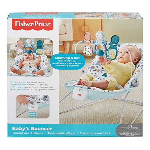 Fisher-Price columpio hora de saltar con vibraciones y movimientos naturales, para bebé recién nacido (Mattel GPH13)