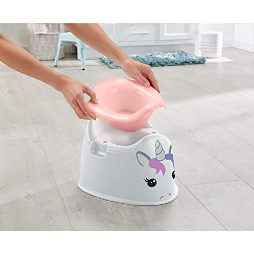 Fisher-Price GCJ73 - Orinal de unicornio para despedida de soltera con seguridad y felicidad