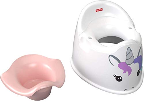 Fisher-Price GCJ73 - Orinal de unicornio para despedida de soltera con seguridad y felicidad