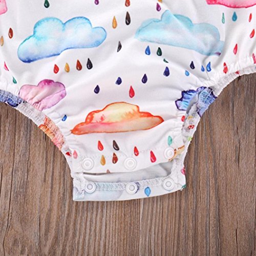 Fossen Fossen Bebe Ropa Peleles Verano Recién Nacidos Niñas Monos de Cuello Hálter (0-6 Meses, Multicolor)