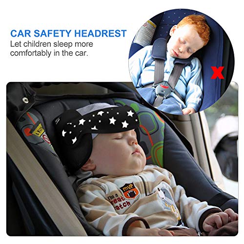 FREESOO Reposacabezas Soporte Cabeza Sujeta Cabezas Coche para Niños Infantil Bebe Seguridad Cinturón de Sujeción Correa Ajustable para Asiento de Coche Cómoda Posicionador Cabeza