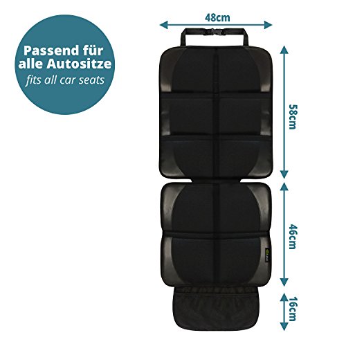 Funda para silla infantil de coche negra - 1 protector de respaldo - funda de asiento de coche universal - compatible con Isofix - antideslizante, fácil de limpiar, segura - de SMARTPEAS®