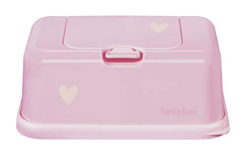 Funkybox FB41 - Caja para toallitas húmedas, diseño de corazones, color rosa