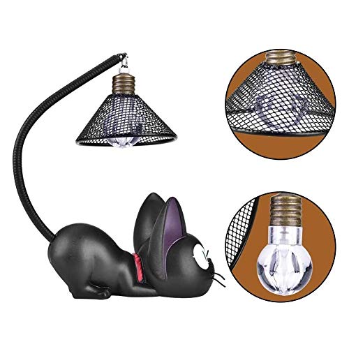 Gato Negro Noche Luces Decoración Lámpara de Noche, Luz de Noche de Gato Negro para Niños, Lámpara Led de Resina de Dibujos Animados, para Niños Decoración para Dormitorio, Mesita de Noche