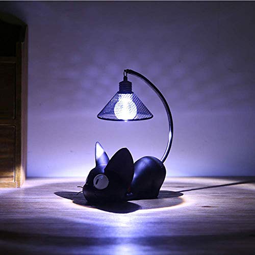 Gato Negro Noche Luces Decoración Lámpara de Noche, Luz de Noche de Gato Negro para Niños, Lámpara Led de Resina de Dibujos Animados, para Niños Decoración para Dormitorio, Mesita de Noche