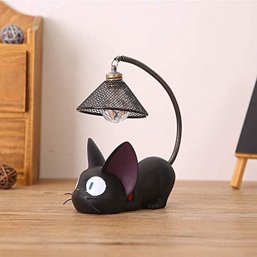 Gato Negro Noche Luces Decoración Lámpara de Noche, Luz de Noche de Gato Negro para Niños, Lámpara Led de Resina de Dibujos Animados, para Niños Decoración para Dormitorio, Mesita de Noche