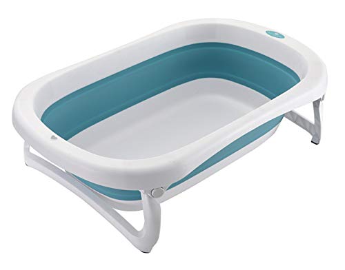 Glenmore Banera de Bebe Plegable con Patas para Ducha Ninos Nina Portatil Grande Infantil Azul