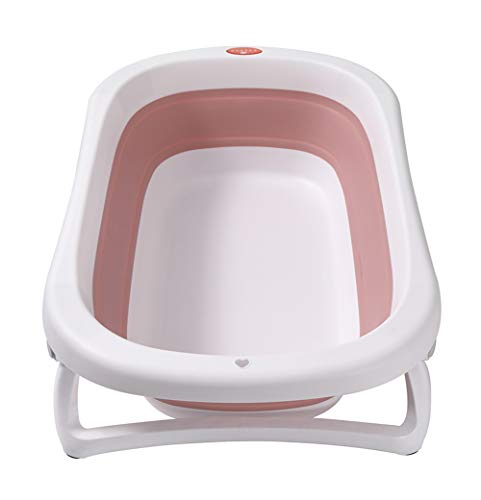 Glenmore Banera de Bebe Plegable con Patas para Ducha Ninos Nina Portatil Grande Infantil Rosado