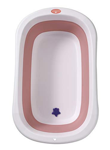 Glenmore Banera de Bebe Plegable con Patas para Ducha Ninos Nina Portatil Grande Infantil Rosado