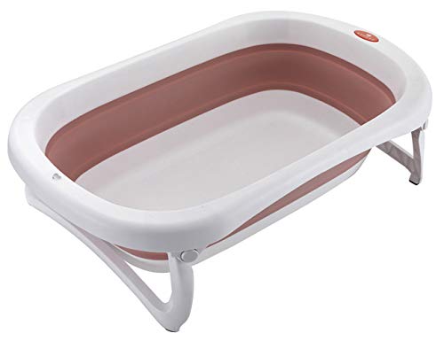 Glenmore Banera de Bebe Plegable con Patas para Ducha Ninos Nina Portatil Grande Infantil Rosado