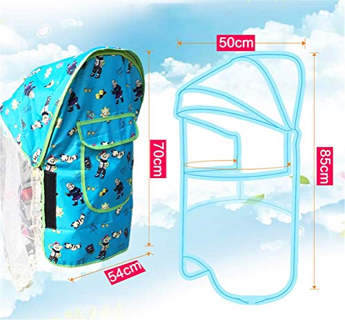 GOHHK Cubierta sombrilla Universal, Bicicleta eléctrica Cubierta Asiento Trasero para niños Four Seasons Impermeable a Prueba Viento Universal Toldo para Lluvia sin Asiento