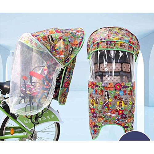 GOHHK Cubierta sombrilla Universal, Bicicleta eléctrica Cubierta Asiento Trasero para niños Four Seasons Impermeable a Prueba Viento Universal Toldo para Lluvia sin Asiento