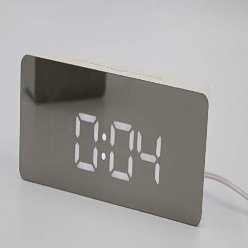 GYYJW Despertador Digital, Multifunción, Despertador Pequeño, Despertador Espejo, Despertador Electrónico, Reloj Digital Led, Carga USB