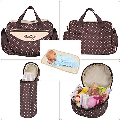 HALOViE Set 5 kits Bolsa de Mama para Bebe Biberon Cambiador de Pañales Bolsa Hospital Maternidad Bolso Bebé para Viaje Carro Carrito Biberón Colchoneta Comida Pañal con Gran Capacidad Viaje