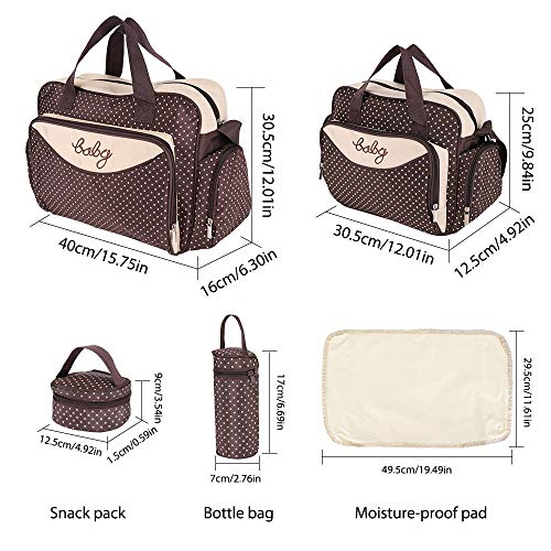 HALOViE Set 5 kits Bolsa de Mama para Bebe Biberon Cambiador de Pañales Bolsa Hospital Maternidad Bolso Bebé para Viaje Carro Carrito Biberón Colchoneta Comida Pañal con Gran Capacidad Viaje