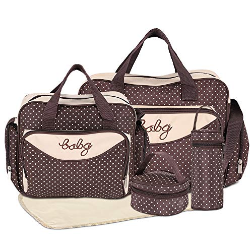 HALOViE Set 5 kits Bolsa de Mama para Bebe Biberon Cambiador de Pañales Bolsa Hospital Maternidad Bolso Bebé para Viaje Carro Carrito Biberón Colchoneta Comida Pañal con Gran Capacidad Viaje