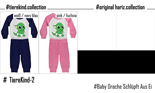 Hariz - Pijama para bebé, diseño de dragón, incluye tarjeta de regalo, color rosa y fucsia