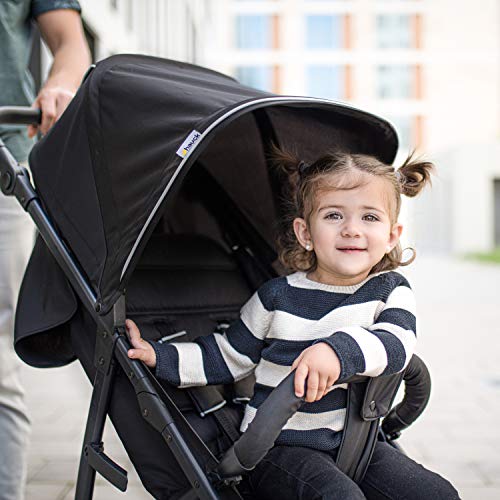 Hauck Rapid 4 Plus Trio Set - 3 en 1 carrito de bebe, Grupo 0+ adaptable a isofix, capazo, respaldo reclinable, de 0 meses a 25kg, manillar ajustable en altura, plegado fácil, negro (caviar/black)