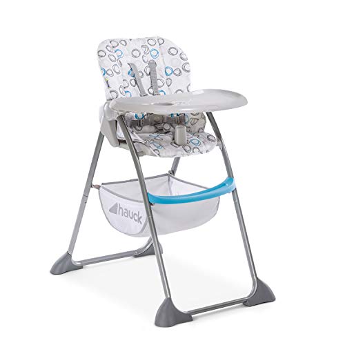 Hauck Sit’n Fold - Trona alta para bebes de 6 meses, respaldo reclinable y gran cesta de almacenaje, mesa de comer desmontable y regulable en altura, plegado fácil y rápido