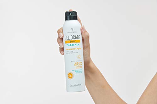 Heliocare 360º Pediatrics Transparent Spray SPF 50+ - Spray Solar para Niños, Fácil Aplicación y Absorción, Eficaz sobre Piel Mojada, Hipoalergénico, Blanco, 200ml