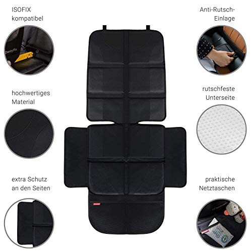 HerzensKind Protector Asiento Coche Premium, Protección Perfecta Para Asientos De Automóvil, Fundas Para Asientos De Coche Fabricadas En Tela Y Cuero, Compatible Con ISOfix