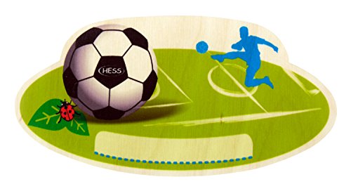 Hess 15441 – Placa de madera, Fútbol, aprox. 20 x 10 cm), multicolor