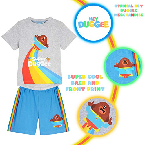 Hey Duggee Juego de camiseta y pantalones cortos, ropa de bebé, lindo traje de niño, juegos de ropa para niños de 12 meses a 5 años, trajes de verano de algodón, idea de regalo para niños