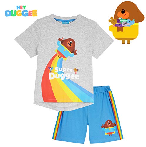 Hey Duggee Juego de camiseta y pantalones cortos, ropa de bebé, lindo traje de niño, juegos de ropa para niños de 12 meses a 5 años, trajes de verano de algodón, idea de regalo para niños