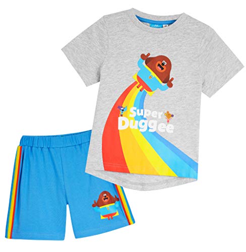 Hey Duggee Juego de camiseta y pantalones cortos, ropa de bebé, lindo traje de niño, juegos de ropa para niños de 12 meses a 5 años, trajes de verano de algodón, idea de regalo para niños