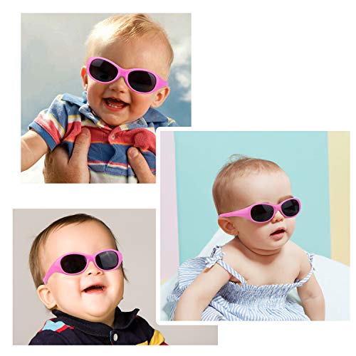 Hifot Gafas de Sol para bebés niño Niña, protección UV polarizadas niños Gafas de Sol templos No Plegable - De 6 Meses a 2 años