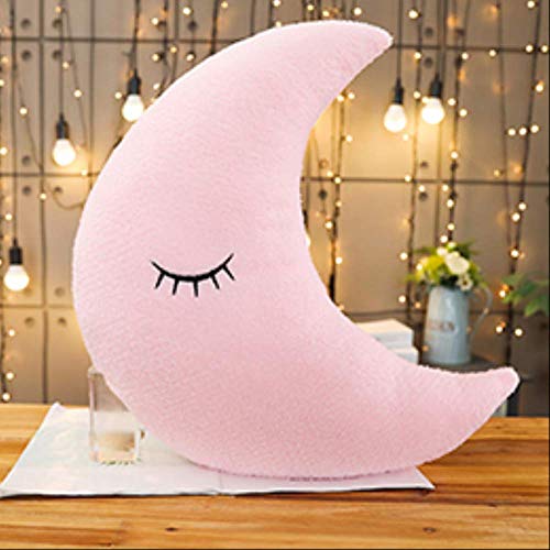 hokkk Almohadas de Felpa del Cielo Almohada Emocional en Forma de Nube de Estrella Lunar Rosa Blanco Gris Habitación Silla Decoración Cojín de Asiento 53cm * 30cm K