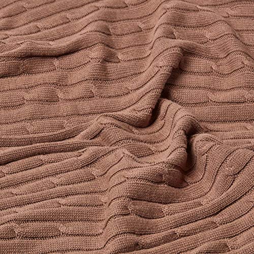 Homescapes Manta Cama Tradicional de Color Chocolate en 100% Algodon de 130 x 170 cm