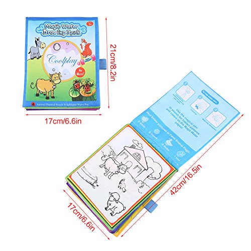 Hztyyier Libro magico Agua con Manual de Dibujo y Pluma de Color mágico a Base de Agua para niños Early Learn Pintura Toy