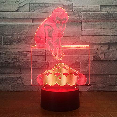 Ilusión Óptica 3D Luz Nocturna Luz Led Ping Pong 7 Colores Interruptor Táctil，Luz Del Estado De Ánimo Para Niños Lámpara De Mesa De Cabecera Remota Regalo De Cumpleaños Para Niños