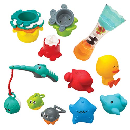 Infantino- Splish & Splash Bath Set jugete de Bano, Multicolor (305076)