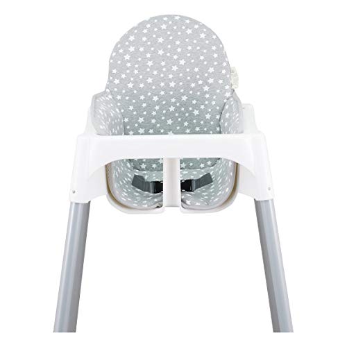 JANABEBE Colchoneta para trona antilop Ikea (White Star)