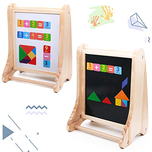  jerryvon Ábaco Madera Infantil Montessori Vertical Puzzle Madera Magnético Doble Care Juguetes Multifuncional Educativo con Barras de Inteligencia Matemática para niños 3+