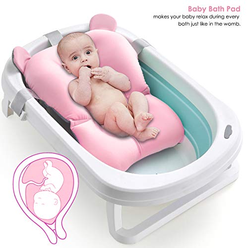 Josopa Almohadilla para Bañera para Bebé Almohadilla para Bañera Recién Nacida Almohadilla para Bañera con Asiento Infantil Antideslizante Almohada Flotante para Baby Shower