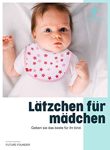 Juego de 5 baberos para bebé, niñas, pañuelos para vómitos, cierre de velcro, algodón, doble capa, absorbentes, resistentes al agua, color rosa (3-18 meses) de Future Founder rosa 5 baberos para niña.