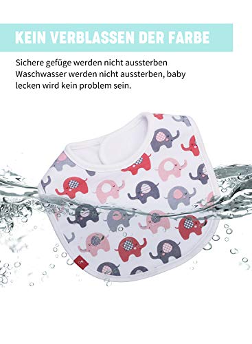 Juego de 5 baberos para bebé, niñas, pañuelos para vómitos, cierre de velcro, algodón, doble capa, absorbentes, resistentes al agua, color rosa (3-18 meses) de Future Founder rosa 5 baberos para niña.