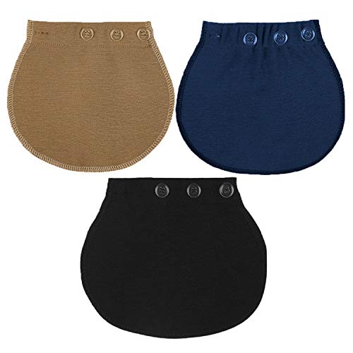 KANGYH Belly Band-Denim Extensor de Cintura/con botón de Metal para Jeans Hombre y Mujer Extensor de Cintura Pantalones de botón Jeans de Maternidad