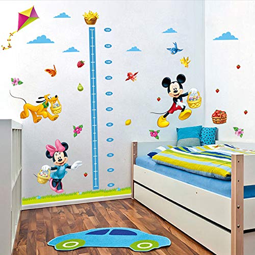 Kibi Pegatinas Infantiles Pared Minnie Pegatinas Decorativas Pared Medidor Altura Mickey Mouse Stickers Pared Mickey Dormitorio Calcomanias para Niños Pared Calcomanias Mickey