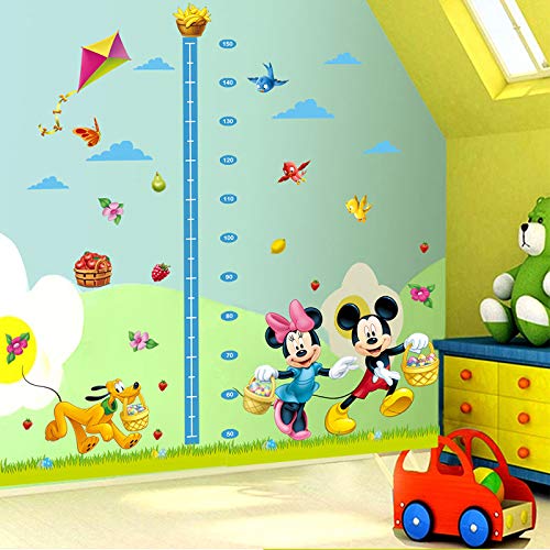 Kibi Pegatinas Infantiles Pared Minnie Pegatinas Decorativas Pared Medidor Altura Mickey Mouse Stickers Pared Mickey Dormitorio Calcomanias para Niños Pared Calcomanias Mickey