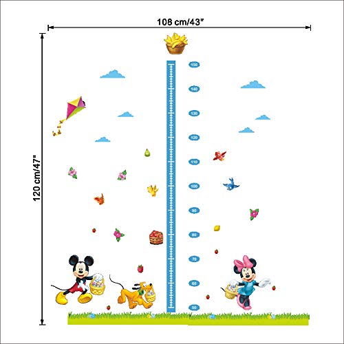 Kibi Pegatinas Infantiles Pared Minnie Pegatinas Decorativas Pared Medidor Altura Mickey Mouse Stickers Pared Mickey Dormitorio Calcomanias para Niños Pared Calcomanias Mickey