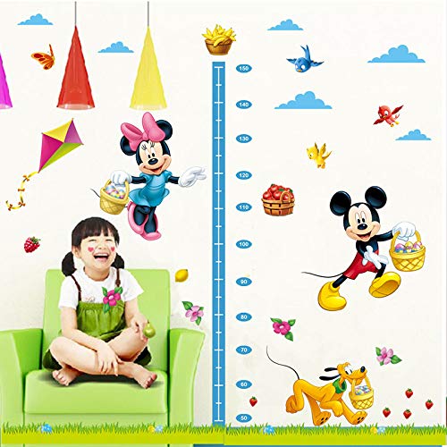 Kibi Pegatinas Infantiles Pared Minnie Pegatinas Decorativas Pared Medidor Altura Mickey Mouse Stickers Pared Mickey Dormitorio Calcomanias para Niños Pared Calcomanias Mickey