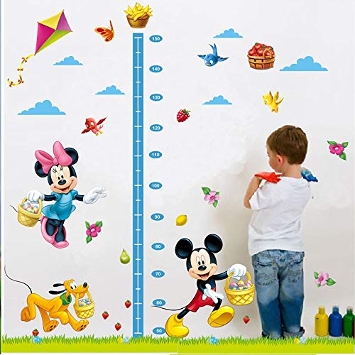 Kibi Pegatinas Infantiles Pared Minnie Pegatinas Decorativas Pared Medidor Altura Mickey Mouse Stickers Pared Mickey Dormitorio Calcomanias para Niños Pared Calcomanias Mickey