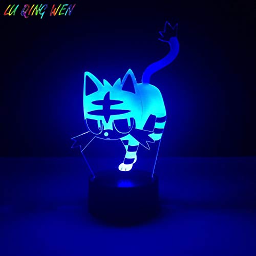 Kid Led Night LampFire Cat Nightlight para niños Cama Holiday Gift Baby Led Night Light 3d