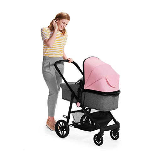 Kinderkraft Carrito Bebé 3 en 1 JULI, Silla de Paseo, Silla Coche, Capazo, Gris