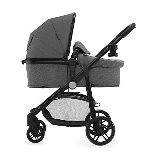 Kinderkraft Carrito Bebé 3 en 1 JULI, Silla de Paseo, Silla Coche, Capazo, Gris